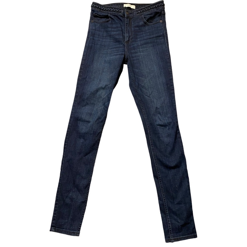 Abercrombie & Fitch High Waisted Dark Blue Jeans with Braiding Size 4